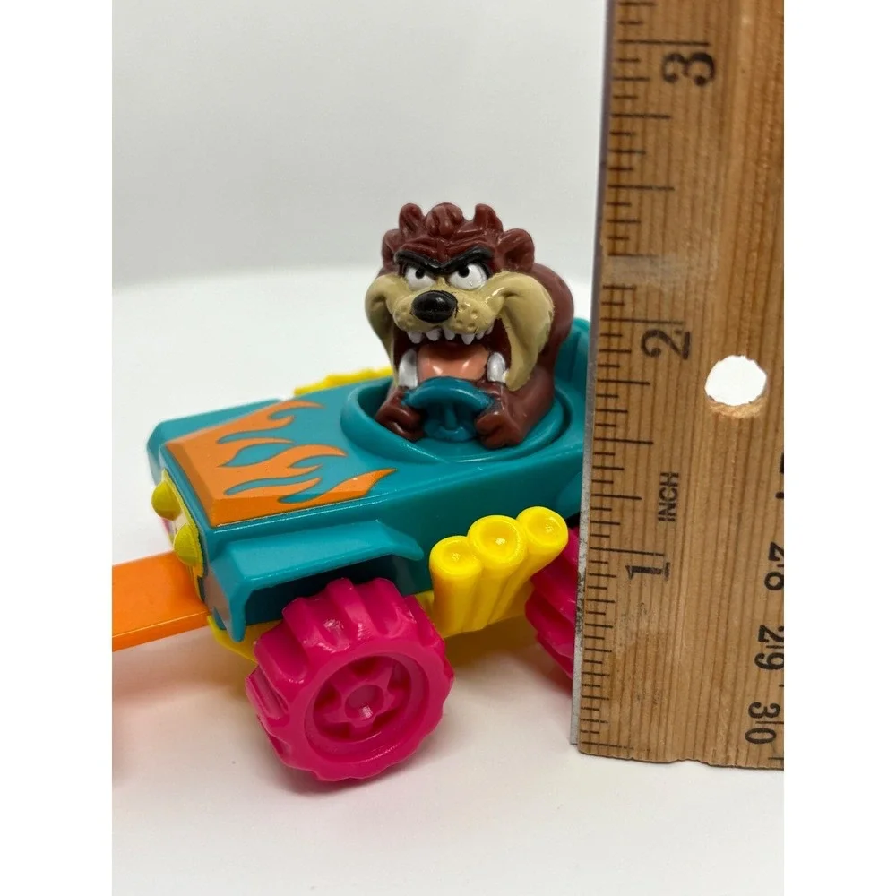 Warner Bros Taz Car Toy 1992 Looney Tunes‎ Pull Back Racer head spins Tasmanian